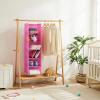 imageMAX Houser 6 Tier Shelf Hanging Closet Organizer Closet Hanging Shelf with 2 Sturdy Hooks for Storage Foldable GreyPink