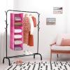 imageMAX Houser 6 Tier Shelf Hanging Closet Organizer Closet Hanging Shelf with 2 Sturdy Hooks for Storage Foldable GreyPink