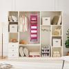 imageMAX Houser 6 Tier Shelf Hanging Closet Organizer Closet Hanging Shelf with 2 Sturdy Hooks for Storage Foldable GreyPink