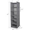 imageMAX Houser 6 Tier Shelf Hanging Closet Organizer Closet Hanging Shelf with 2 Sturdy Hooks for Storage FoldableGrey and Beige