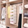 imageMAX Houser 6 Tier Shelf Hanging Closet Organizer Closet Hanging Shelf with 2 Sturdy Hooks for Storage FoldableGrey and Beige