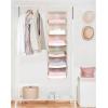 imageMAX Houser 6 Tier Shelf Hanging Closet Organizer Closet Hanging Shelf with 2 Sturdy Hooks for Storage FoldableGrey and Beige
