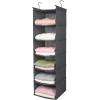 imageMAX Houser 6 Tier Shelf Hanging Closet Organizer Closet Hanging Shelf with 2 Sturdy Hooks for Storage FoldableGrey and Beige