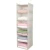 imageMAX Houser 6 Tier Shelf Hanging Closet Organizer Closet Hanging Shelf with 2 Sturdy Hooks for Storage FoldableGrey and Beige