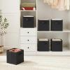 imageMAX Houser Fabric Cloth Storage BinsFoldable Storage Cubes Organizer Baskets with Dual Handles for Home Bedroom StorageSet of 6BeigeBlack 1