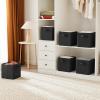 imageMAX Houser Fabric Cloth Storage BinsFoldable Storage Cubes Organizer Baskets with Dual Handles for Home Bedroom StorageSet of 6BeigeBlack 1