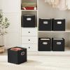 imageMAX Houser Fabric Cloth Storage BinsFoldable Storage Cubes Organizer Baskets with Dual Handles for Home Bedroom StorageSet of 6BeigeBlack