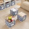 imageMAX Houser Fabric Cloth Storage BinsFoldable Storage Cubes Organizer Baskets with Dual Handles for Home Bedroom StorageSet of 6BeigeBlue