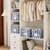 imageMAX Houser Fabric Cloth Storage BinsFoldable Storage Cubes Organizer Baskets with Dual Handles for Home Bedroom StorageSet of 6BeigeBlue