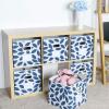 imageMAX Houser Fabric Cloth Storage BinsFoldable Storage Cubes Organizer Baskets with Dual Handles for Home Bedroom StorageSet of 6BeigeBlue