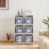 imageMAX Houser Fabric Cloth Storage BinsFoldable Storage Cubes Organizer Baskets with Dual Handles for Home Bedroom StorageSet of 6BeigeBlue