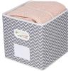 imageMAX Houser Fabric Cloth Storage BinsFoldable Storage Cubes Organizer Baskets with Dual Handles for Home Bedroom StorageSet of 6BeigeChevron Grey