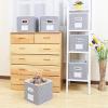 imageMAX Houser Fabric Cloth Storage BinsFoldable Storage Cubes Organizer Baskets with Dual Handles for Home Bedroom StorageSet of 6BeigeChevron Grey