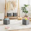 imageMAX Houser Fabric Cloth Storage BinsFoldable Storage Cubes Organizer Baskets with Dual Handles for Home Bedroom StorageSet of 6BeigeDove Grey