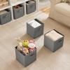 imageMAX Houser Fabric Cloth Storage BinsFoldable Storage Cubes Organizer Baskets with Dual Handles for Home Bedroom StorageSet of 6BeigeDove Grey