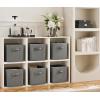 imageMAX Houser Fabric Cloth Storage BinsFoldable Storage Cubes Organizer Baskets with Dual Handles for Home Bedroom StorageSet of 6BeigeDove Grey
