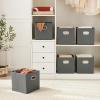 imageMAX Houser Fabric Cloth Storage BinsFoldable Storage Cubes Organizer Baskets with Dual Handles for Home Bedroom StorageSet of 6BeigeGray