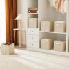 imageMAX Houser Fabric Cloth Storage BinsFoldable Storage Cubes Organizer Baskets with Dual Handles for Home Bedroom StorageSet of 6BeigeNatural Beige