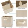 imageMAX Houser Fabric Cloth Storage BinsFoldable Storage Cubes Organizer Baskets with Dual Handles for Home Bedroom StorageSet of 6BeigeNatural Beige