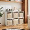 imageMAX Houser Fabric Cloth Storage BinsFoldable Storage Cubes Organizer Baskets with Dual Handles for Home Bedroom StorageSet of 6BeigeNatural Beige