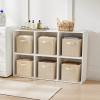 imageMAX Houser Fabric Cloth Storage BinsFoldable Storage Cubes Organizer Baskets with Dual Handles for Home Bedroom StorageSet of 6BeigeNatural Beige