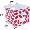 imageMAX Houser Fabric Cloth Storage BinsFoldable Storage Cubes Organizer Baskets with Dual Handles for Home Bedroom StorageSet of 6BeigeRed