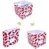imageMAX Houser Fabric Cloth Storage BinsFoldable Storage Cubes Organizer Baskets with Dual Handles for Home Bedroom StorageSet of 6BeigeRed
