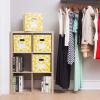 imageMAX Houser Fabric Cloth Storage BinsFoldable Storage Cubes Organizer Baskets with Dual Handles for Home Bedroom StorageSet of 6BeigeYellow