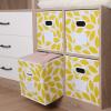 imageMAX Houser Fabric Cloth Storage BinsFoldable Storage Cubes Organizer Baskets with Dual Handles for Home Bedroom StorageSet of 6BeigeYellow