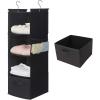 imageMAX Houser 4Shelf Over The Door Hanging Organizer with 2 Metal Hooks4 Pocket Over The Door Wall Mount Storage with Clear Windows for Baby Nursery Bathroom ClosetBedroomDormDiapersKids ToysGrayBlack