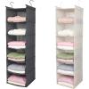 imageMAX Houser 6 Tier Shelf Hanging Closet Organizer Closet Hanging Shelf with 2 Sturdy Hooks for Storage FoldableGrey and Beige