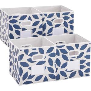 imageMAX Houser Fabric Cloth Storage BinsFoldable Storage Cubes Organizer Baskets with Dual Handles for Home Bedroom StorageSet of 6BeigeAzure