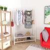 image5Shelf Over The Door Hanging Organizer with 2 Metal Hooks5 Pocket Over The Door Wall Mount Storage with Clear Windows for Baby Nursery Bathroom ClosetBedroomDormBeige2 PackLight Grey