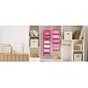 image5Shelf Over The Door Hanging Organizer with 2 Metal Hooks5 Pocket Over The Door Wall Mount Storage with Clear Windows for Baby Nursery Bathroom ClosetBedroomDormBeige2 PackPink