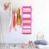 image5Shelf Over The Door Hanging Organizer with 2 Metal Hooks5 Pocket Over The Door Wall Mount Storage with Clear Windows for Baby Nursery Bathroom ClosetBedroomDormBeige2 PackPink