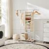 image5Shelf Over The Door Hanging Organizer with 2 Metal Hooks5 Pocket Over The Door Wall Mount Storage with Clear Windows for Baby Nursery Bathroom ClosetBedroomDormBeige2 PackBeige