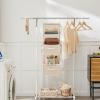 image5Shelf Over The Door Hanging Organizer with 2 Metal Hooks5 Pocket Over The Door Wall Mount Storage with Clear Windows for Baby Nursery Bathroom ClosetBedroomDormBeige2 PackBeige
