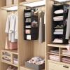 image5Shelf Over The Door Hanging Organizer with 2 Metal Hooks5 Pocket Over The Door Wall Mount Storage with Clear Windows for Baby Nursery Bathroom ClosetBedroomDormBeige2 PackBlack