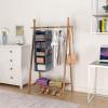 image5Shelf Over The Door Hanging Organizer with 2 Metal Hooks5 Pocket Over The Door Wall Mount Storage with Clear Windows for Baby Nursery Bathroom ClosetBedroomDormBeige2 PackGrey