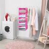 image5Shelf Over The Door Hanging Organizer with 2 Metal Hooks5 Pocket Over The Door Wall Mount Storage with Clear Windows for Baby Nursery Bathroom ClosetBedroomDormBeige2 PackPink