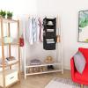 image5Shelf Over The Door Hanging Organizer with 2 Metal Hooks5 Pocket Over The Door Wall Mount Storage with Clear Windows for Baby Nursery Bathroom ClosetBedroomDormBeige2 PackBlack