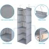 image5Shelf Over The Door Hanging Organizer with 2 Metal Hooks5 Pocket Over The Door Wall Mount Storage with Clear Windows for Baby Nursery Bathroom ClosetBedroomDormBeige2 PackLight Grey