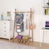 image5Shelf Over The Door Hanging Organizer with 2 Metal Hooks5 Pocket Over The Door Wall Mount Storage with Clear Windows for Baby Nursery Bathroom ClosetBedroomDormBeige2 PackLight Grey