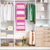 image5Shelf Over The Door Hanging Organizer with 2 Metal Hooks5 Pocket Over The Door Wall Mount Storage with Clear Windows for Baby Nursery Bathroom ClosetBedroomDormBeige2 PackPink