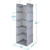 image5Shelf Over The Door Hanging Organizer with 2 Metal Hooks5 Pocket Over The Door Wall Mount Storage with Clear Windows for Baby Nursery Bathroom ClosetBedroomDormBeige2 PackLight Grey