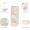 image5Shelf Over The Door Hanging Organizer with 2 Metal Hooks5 Pocket Over The Door Wall Mount Storage with Clear Windows for Baby Nursery Bathroom ClosetBedroomDormBeige2 PackBeige