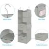 image5Shelf Over The Door Hanging Organizer with 2 Metal Hooks5 Pocket Over The Door Wall Mount Storage with Clear Windows for Baby Nursery Bathroom ClosetBedroomDormBeige2 PackLight Grey