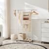 image5Shelf Over The Door Hanging Organizer with 2 Metal Hooks5 Pocket Over The Door Wall Mount Storage with Clear Windows for Baby Nursery Bathroom ClosetBedroomDormBeige2 PackBeige