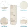 imageMAX Houser 6 Tier Shelf Hanging Closet Organizer Closet Hanging Shelf with 2 Sturdy Hooks for Storage FoldableBeige and BeigeD3