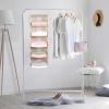 imageMAX Houser 6 Tier Shelf Hanging Closet Organizer Closet Hanging Shelf with 2 Sturdy Hooks for Storage FoldableGrey and Beige